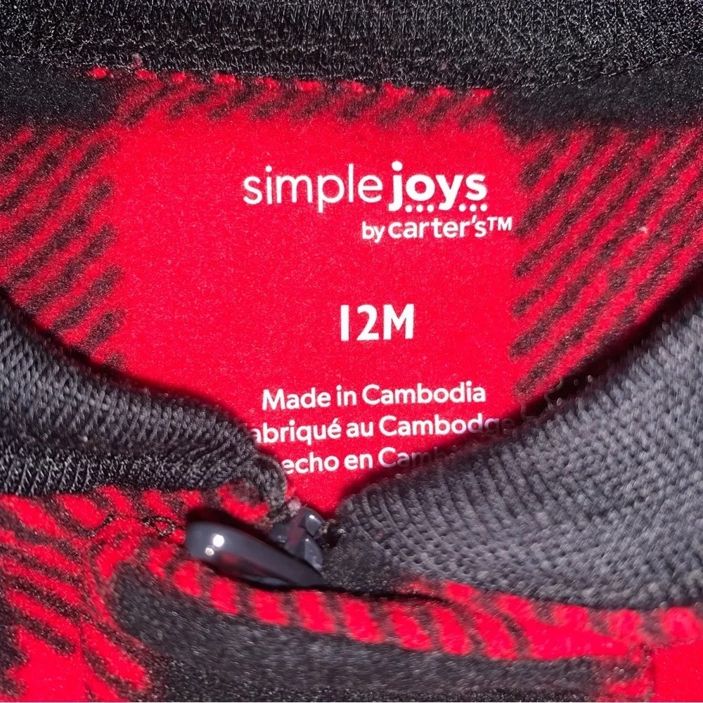Simple Joys Carters Zip Up Snuggly Warm Fleece Sleeper Suits Footie Pajamas 12M - Picture 8 of 8